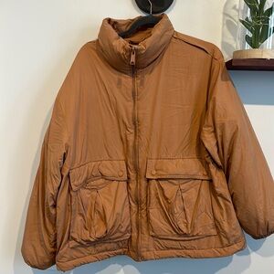 Free People bronze duvet puffer jacket -NWT